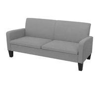 vidaXL Divano a 3 Posti 180x65x76 cm Grigio Chiaro Sofà Divanetto Poltroncina