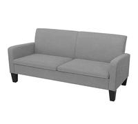 vidaXL Divano a 3 Posti 180x65x76 cm Grigio Chiaro Sofà Divanetto Poltroncina