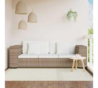vidaXL Divano a 3 Posti 8 pz in Rattan Naturale