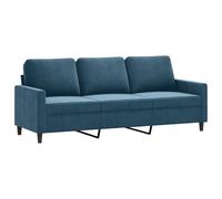 vidaXL Divano a 3 Posti Blu 180 cm in Velluto