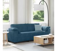 vidaXL Divano a 3 Posti Blu 220x77x82 cm in Velluto, Divano a 3 Posti, Divano in Velluto
