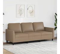 vidaXL Divano a 3 Posti Cappuccino 180 cm in Similpelle