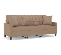 VIDAXL - Divano a 3 Posti con Cuscini Cappuccino 180 cm in Similpelle