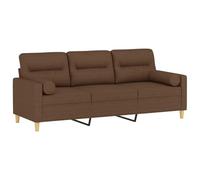 vidaXL Divano a 3 Posti con Cuscini Marrone 180 cm in Tessuto, Divano a 3 posti con Cuscini, Poltrona, Divano Imbottito, Divano, Seduta, Divano Relax