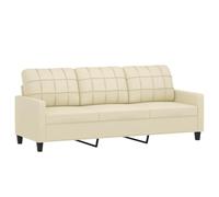 vidaXL Divano a 3 Posti Crema 180 cm in Similpelle