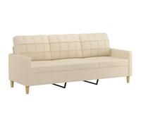 VIDAXL - Divano A 3 Posti Crema 180 Cm In Tessuto