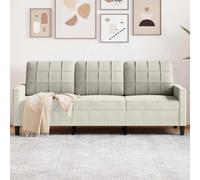 vidaXL Divano a 3 Posti Crema 180 cm in Velluto, Divano, Divano da Salotto, Divano in Velluto, Divano Imbottito, Divano a Tre posti, divanetto
