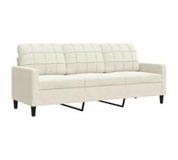 vidaXL Divano a 3 Posti Crema 180 cm in Velluto, Divano, Divano da Salotto, Divano in Velluto, Divano Imbottito, Divano a Tre posti, divanetto
