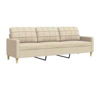 vidaXL Divano a 3 Posti Crema 210 cm in Tessuto, Divano, Divano Imbottito, Divano a Tre posti, divani, Divano da Salotto, Divano in Tessuto