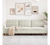 vidaXL Divano a 3 Posti Crema 210 cm in Velluto