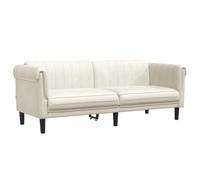 vidaXL Divano a 3 Posti Crema in Velluto