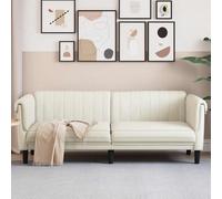 vidaXL Divano a 3 Posti Crema in Velluto