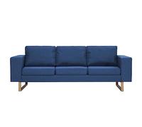 vidaXL Divano a 3 Posti Elegante Comodo Sofa Triplo per Casa per Ufficio Poltrona da Tre Persone Arredo per Salotto Arredamento in Tessuto Blu
