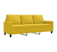 vidaXL Divano a 3 Posti Giallo 180 cm in Velluto