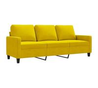 vidaXL Divano a 3 Posti Giallo 180 cm in Velluto