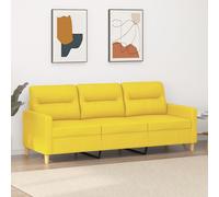 vidaXL Divano a 3 Posti Giallo Chiaro 180 cm in Tessuto