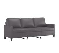 vidaXL Divano a 3 Posti Grigio 180 cm in Similpelle, divano, divano da salotto, seduta, divano imbottito, divano da soggiorno, divano in finta pelle