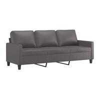 vidaXL Divano a 3 Posti Grigio 180 cm in Similpelle, divano, divano da salotto, seduta, divano imbottito, divano da soggiorno, divano in finta pelle