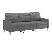 vidaXL Divano a 3 Posti Grigio Chiaro 180 cm in Tessuto