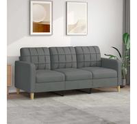 vidaXL Divano a 3 Posti Grigio Chiaro 180 cm in Tessuto