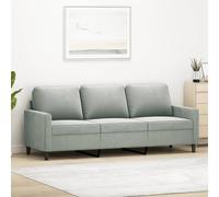 vidaXL Divano a 3 Posti Grigio Chiaro 180 cm in Velluto