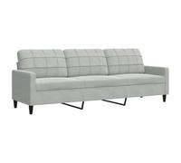 vidaXL Divano a 3 Posti Grigio Chiaro 210 cm in Velluto, Divano, Divano da Salotto, Divano in Velluto, Divano Imbottito, Divano a Tre posti, divanetto