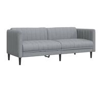 vidaXL Divano a 3 Posti Grigio Chiaro in Tessuto