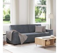 vidaXL Divano a 3 Posti Grigio Scuro 180 cm in Velluto, Divano, Divano a 3 posti, Divano in Velluto, Divano, Divano a Tre posti