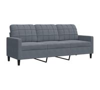 vidaXL Divano a 3 Posti Grigio Scuro 180 cm in Velluto, Divano, Divano da Salotto, Divano in Velluto, Divano Imbottito, Divano a Tre posti, divanetto