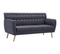 VIDAXL - Divano A 3 Posti Imbottito In Stoffa 172x70x82cm Grigio Scuro
