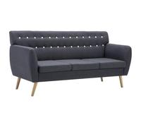 vidaXL Divano a 3 Posti Imbottito Stoffa 172x70x82cm Grigio Scuro Sofà Canapé