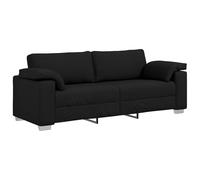 vidaXL Divano 3 posti Nero 178 cm in Tessuto
