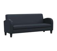 vidaXL Divano a 3 Posti in Pelle Sintetica Nero con Braccioli Divanetto Sofa