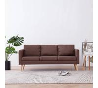 VIDAXL - Divano A 3 Posti In Tessuto Marrone