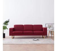 VidaXL Divano a 3 Posti in Tessuto Rosso Vino