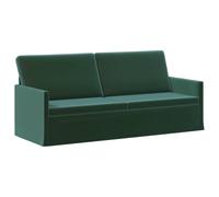 vidaXL Divano a 3 posti in velluto verde scuro 190 x 81 x 82 cm