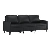 vidaXL Divano a 3 Posti Nero 180 cm in Similpelle