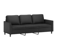 vidaXL Divano a 3 Posti Nero 180 cm in Similpelle