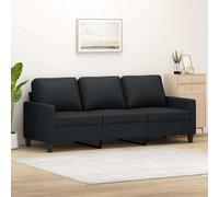 vidaXL Divano a 3 Posti Nero 180 cm in Similpelle