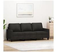 vidaXL Divano a 3 Posti Nero 180 cm in Tessuto