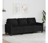 vidaXL Divano a 3 Posti Nero 180 cm in Tessuto