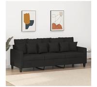 vidaXL Divano a 3 Posti Nero 180 cm in Tessuto