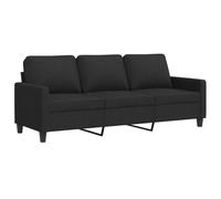 vidaXL Divano a 3 Posti Nero 180 cm in Tessuto