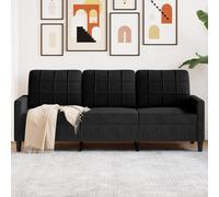 vidaXL Divano a 3 Posti Nero 180 cm in Velluto, Divano, Divano da Salotto, Divano in Velluto, Divano Imbottito, Divano a Tre posti, divanetto