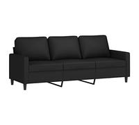 vidaXL Divano a 3 Posti Nero 180 cm in Velluto