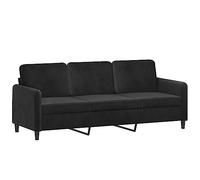 vidaXL Divano a 3 Posti Nero 180 cm in Velluto