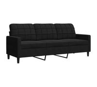 vidaXL Divano a 3 Posti Nero 180 cm in Velluto, Divano, Divano da Salotto, Divano in Velluto, Divano Imbottito, Divano a Tre posti, divanetto