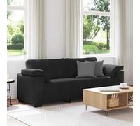 vidaxl Divano a 3 posti in velluto nero moderno per soggiorno/camera da letto, 219 x 77 x 82 cm