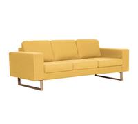 vidaXL Divano a 3 posti, per casa, camera da letto, soggiorno, divano, seduta, chaise longue con cuscini, colore: giallo