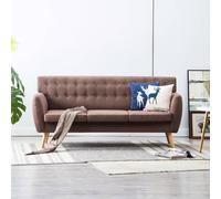 vidaXL Divano a 3 Posti Rivestito in Tessuto 172x70x82 cm Marrone